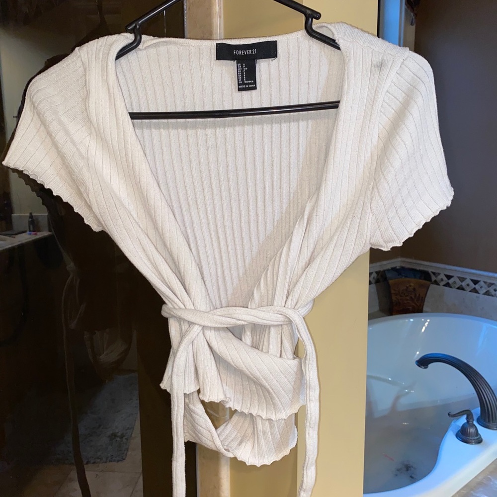 White Wrap Up Top